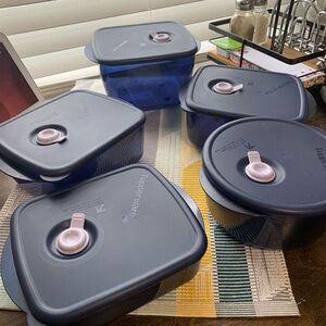 Tupperware Blue Food Storage Container 5 pcs Set